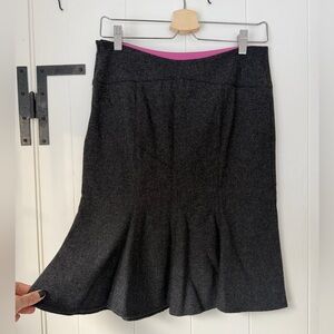 Diane von Furstenberg wool blend grey mini skirt size 4 small